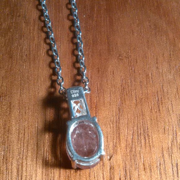 Cherry Tanzurine Sterling Silver Pendant Stainless Steel Necklace - Picture 6 of 12